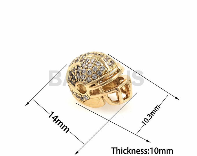1pcs Football helmet beads, helmet charms,brass helmet,helmet jewelry 10x10.5x14mm