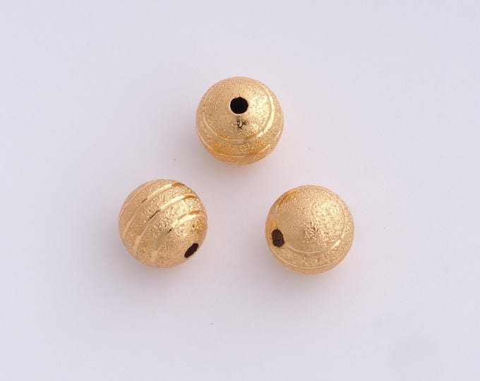 5 pcs 18K Gold Filled Round Spacer Beads,Gold Ball Beads, Tube Beads DIY Bracelet Necklace Earrings Jewelry Making,9.9x9.6mm