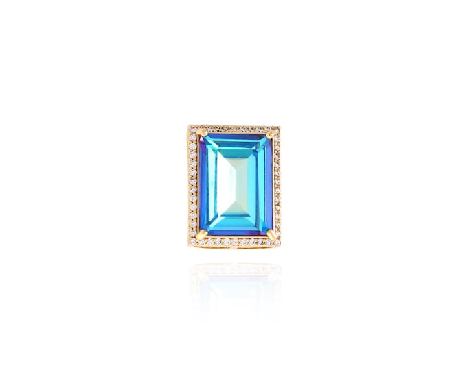 18K Gold Filled Square Pendant,Gold Dainty Square Charms,Simple Pendant DIY Jewelry Making Supply,16.5x12.5x7.6mm