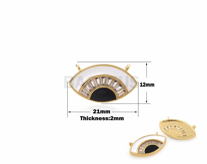 1PCS 18K Gold Filled Oil Drop Necklace Eye Pendant Eye Necklace Enamel Charm Eye DIY Jewelry Making Pendant Charm 12x21x2mm