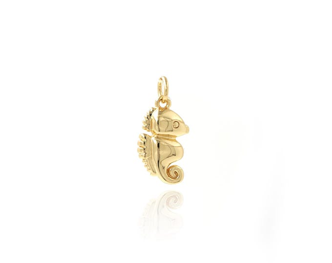 18K Gold Filled Seahorse Necklace,Mini Seahorse Pendant, Ocean Charm, DIY Jewelry Making Supplies 19.5x9x4.4mm