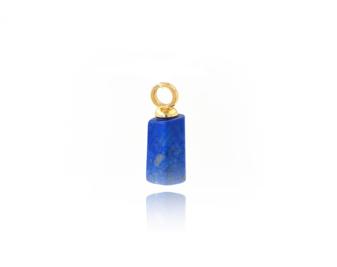 Natural Stone Pendant,18K Gold Filled Natural Stone Necklace,Square Shaped Pendant,DIY jewelry Making Accessories,17x7mm