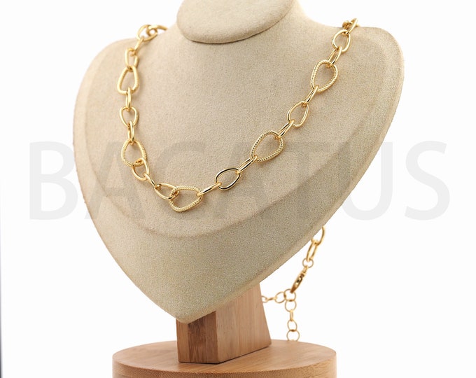 Chain Necklace,Tail Chain Necklace, 18K Gold Filled Round Necklace,Basic Necklace, Lobster Clasp Necklace,DIY Jewelry Supplies,54cm