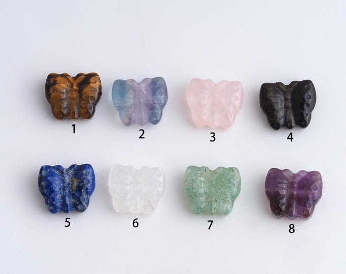 Carved Butterfly Gemstone Beads,Natural Stone Beads,Carved Crystals Gemstone Beads DIY Jewelry Making Supply,14x13.7x7mm Hole 1.7mm