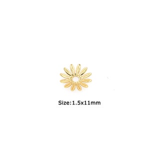 18K Gold Filled Flower Beads Cap,Gold Flower Beads Cap, DIY Bracelet Necklace Earrings Jewelry Making