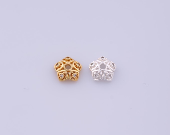 5 pcs 18K Gold Filled Flower Bead Caps,Flower Caps,Flower Bead Caps,Spacer Jewelry, DIY Jewelry Making,9.7x3.2mm