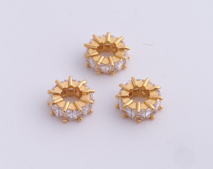 18K Gold Filled Round Spacer Beads,Gold Tube Beads, Round Beads DIY Bracelet Necklace Earrings Jewelry Making,10.5x4.2mm