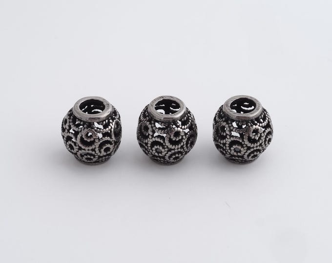 1 pcs Stainless Steel Retro Ball Spacer Beads,Silver Round Beads,Ball Beads DIY Bracelet Necklace Earrings Jewelry Making,10x9.8mm