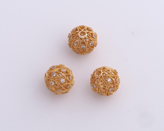 18K Gold Filled Round Spacer Beads,Gold Ball Beads, Tube Beads DIY Bracelet Necklace Earrings Jewelry Making,10x10mm