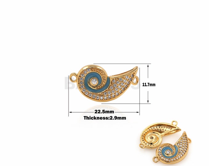1PCS Swivel Wing Connector Swivel Charm Wing Connector Suitable for Bracelet, Necklace, Jewelry Accessories, 18K Micro-Pave 11.7x22.5x2.9mm