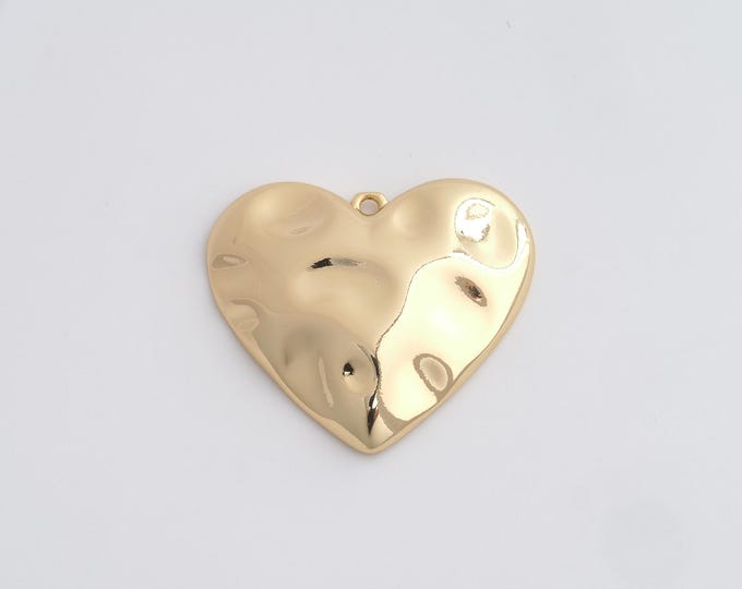 Gold Heart Pendant 18K Gold Filled Heart Necklace Gold Filled Love and Friendship Necklace DIY Jewelry Making Accessories 26.8x29.8x4.7mm