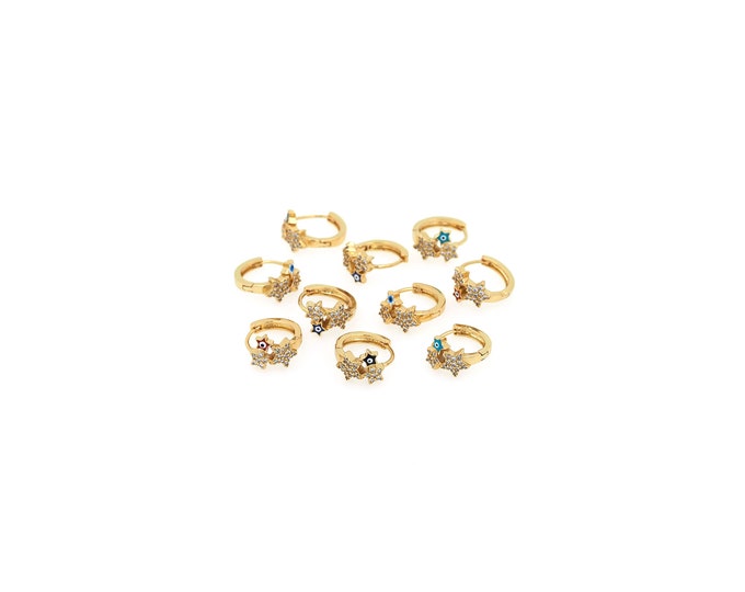 1pair 18K Gold Filling Devil Eye Earrings,Gold Dainty Eye Earring,Simple Earrings,Gift for Her