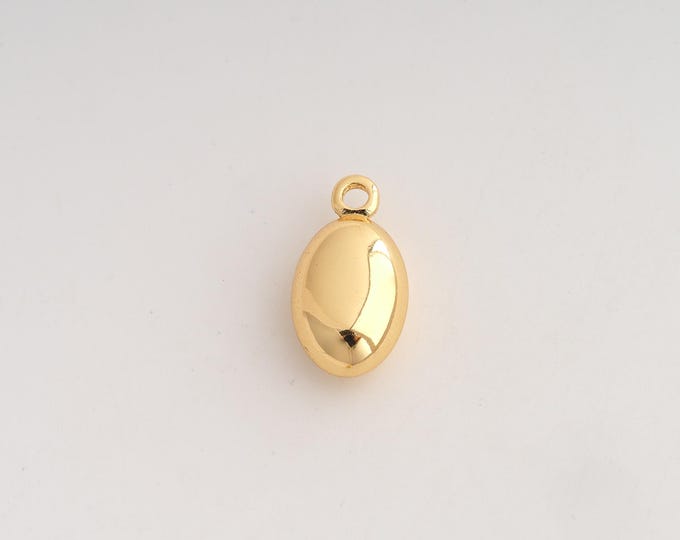 5 pcs 18K Gold Filled Oval Charm,Dainty Oval Pendant,Oval Pendant ,DIY Jewelry Supplies,19.4x10.4x6.6mm
