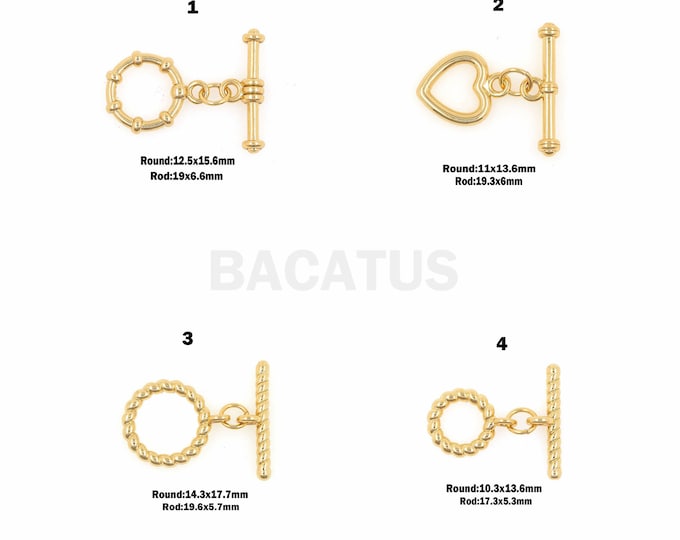 1PCS Gold-Plated OT Clasp, Bracelet Clasp, Necklace Clasp, Gold Toggles, Gold-Plated Clasp, Suitable For Jewelry Making Supplies