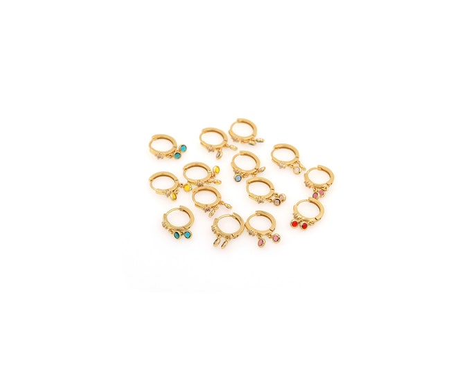 1 pair 18K Gold Filled Flower Stud Earrings,Gold Dainty Round Stud Earrings,Simple Stud Earrings,Gift for Her
