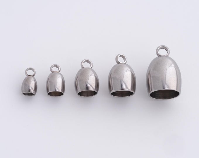 10 pcs Stainless Steel Bead Caps,Cord End Cord Tip Solid End Cap ,Spacer Jewelry, DIY Jewelry Making