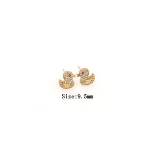 1 pair 18K Gold Filled Duck Stud Earrings,Gold Dainty Duck Stud Earrings,Simple Stud Earrings,Gift for Her