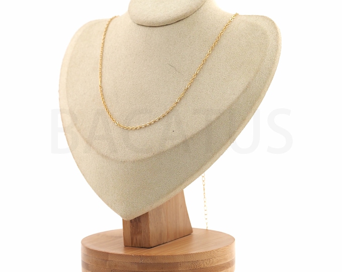 Round Necklace,18K Gold Filled Basic Necklace,Lobster Clasp Necklace,Tail Chain Necklace,Chain Necklace,DIY Jewelry Supplies,2x1.3x0.2mm