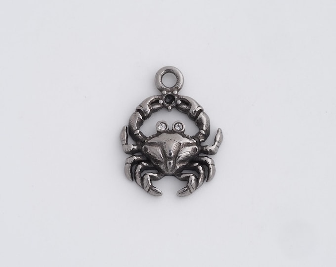 Stainless Steel Retro Crab Pendant,Crab Charms,Crab Charm Bracelet Necklace for DIY Jewelry Making Supply,24.2x18.8x3.7mm