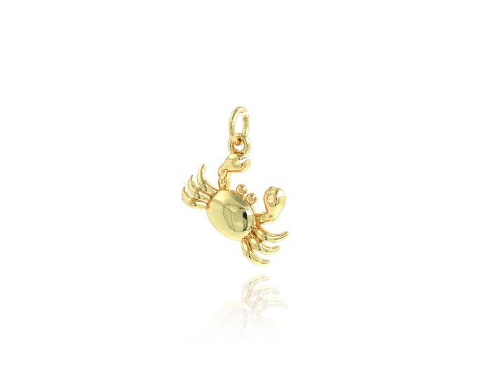 Crab Pendant,18K Gold Filled Marine Life Necklace,Crab Pendant, DIY jewelry Making Accessories,20.5x14.5x2.8mm