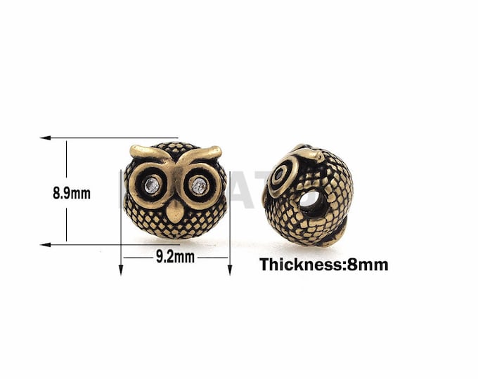 Owl beads, owl spacer beads, owl charm, edc beads, Paracord survival bracelet 1pcs