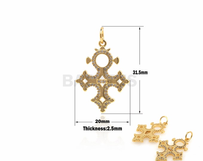 1PCS Cross-Shaped Pendant, Darts Jewelry, Suitable For Bracelets, Necklaces, Jewelry Products, DIY Jewelry Making, CZ Charm 31.5X20X2.5mm
