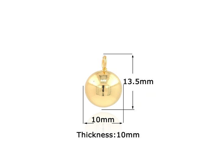 18K Gold Filled Round pendant,Gold Dainty Round Charms,Simple pendant Bracelet Necklace for DIY Jewelry Making Supply