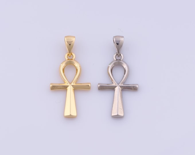 Ankn Cross Pendant,18K Gold Filled Egyptian Necklace, Cross Pendant, DIY jewelry Making Accessories,28.3x13x1.6mm
