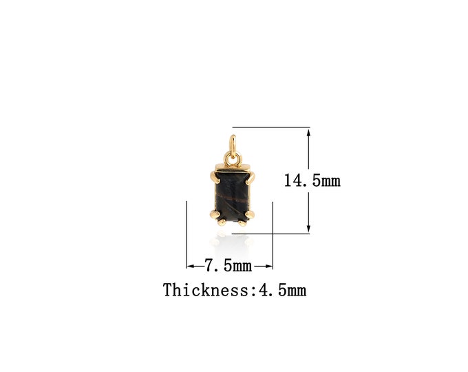 18K Gold Filled Square Pendant,Gold Dainty Square Charms,Simple pendant Bracelet Necklace for DIY Jewelry Making Supply