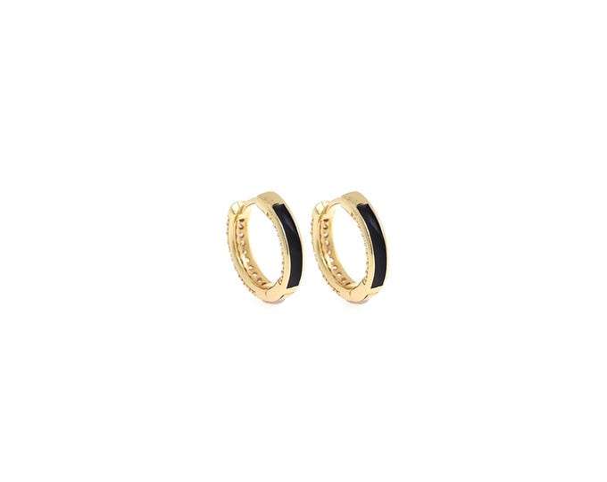 1 pair 18K Gold Filled Round Earrings,Gold Dainty Round Earrings,Simple Stud Earrings,Gift for Her,Enamel Earrings,16.6x3.5mm