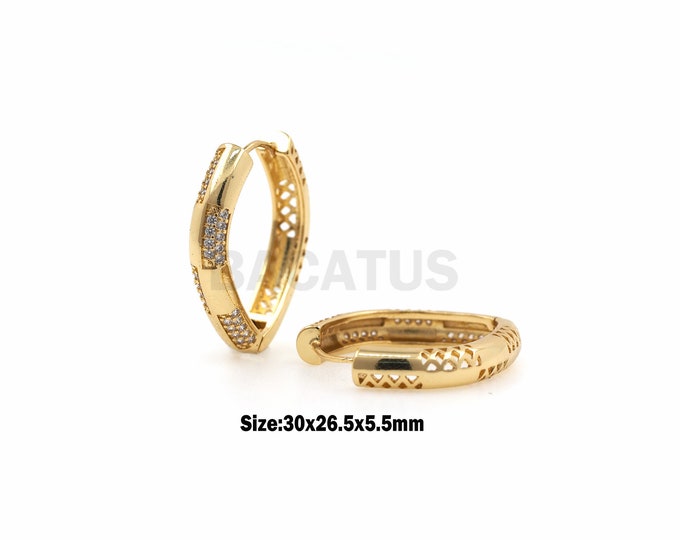 Glossy Drop-Shaped Earrings Cross-Border E-Commerce Women's Jewelry European And American Style Gold Filled 30x26.5x5.5mm 1 Pair