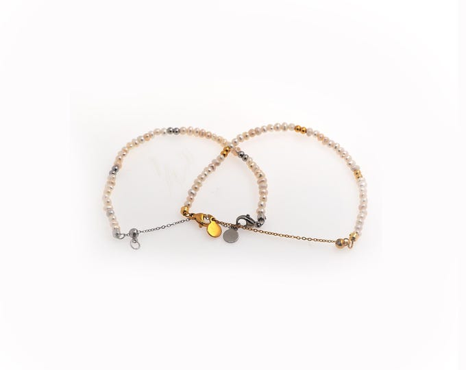 Beads Bracelet Cuban Link Bracelet Pearl Bracelet 18K Gold Filled Cuban Link Bracelet Ladies Chain Bracelet 21cm