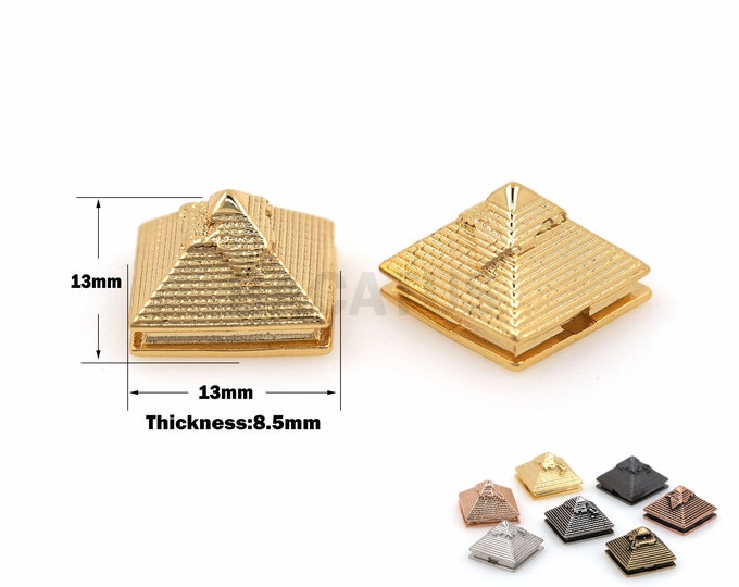1PCS Pyramid Beads, Sacred Geometry, Triangular Perforated Beads, Triangular Beads, Pressed Beads, Jewelry Making Beads 8.5x13x13mm