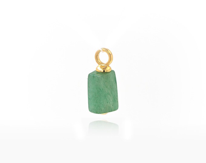Natural Stone Pendant,18K Gold Filled Natural Stone Necklace,Square Shaped Pendant,DIY jewelry Making Accessories,17x7mm
