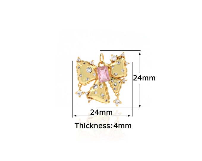 18K Gold Filled Butterfly pendant,Gold Dainty Butterfly Charms,Simple pendant Bracelet Necklace for DIY Jewelry Making Supply