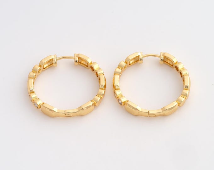18K Gold Filled Round Earrings,Gold Dainty Earrings,Hugging Hoop Earrings,Gift for Her,30.4x29x5mm