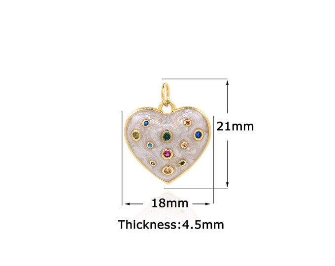 18K Gold Filled Heart pendant,Gold Dainty Heart Charms,Simple pendant Bracelet Necklace for DIY Jewelry Making Supply