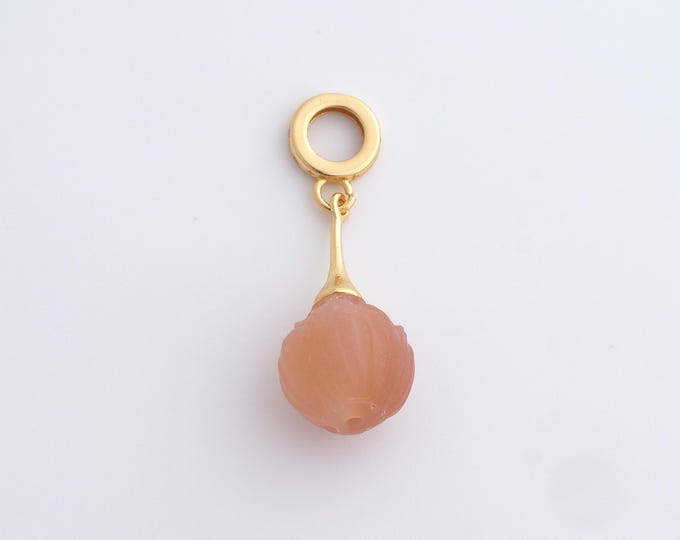 18K Gold Filled Ball Pendant,Natural Stone Ball Charms,DIY Jewelry Making,33x11.6mm