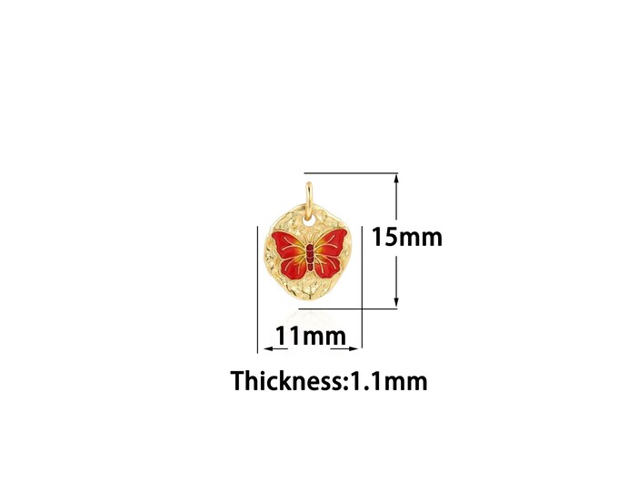 18K Gold Filled Butterfly Pendant,Gold Dainty Butterfly Charms,Simple pendant Bracelet Necklace for DIY Jewelry Making Supply