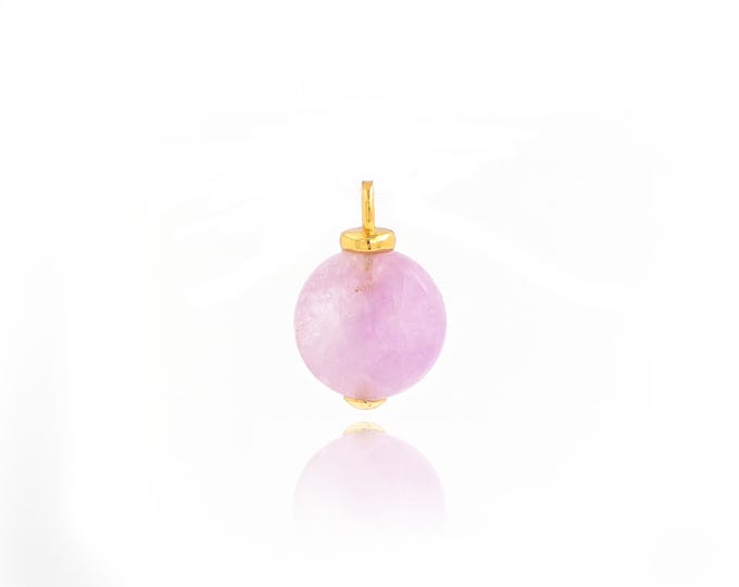 Natural Stone pendant 18K Gold Filled Ball Pendant,Gold Dainty Ball Charms,Bracelet Necklace for DIY Jewelry Making Supply,16x10.5x5.5mm
