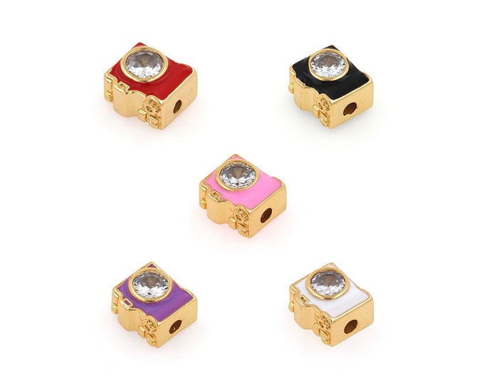 18K Gold Filled Camera Beads,Gold Camera Beads,Spacer Beads, DIY Gold Jewelry Making