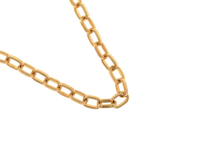18K Gold Filled Square Chain,Paper Clip Chain,Paper Clip Necklace,Large PaperClip Chain,Oval Chain,DIY Jewelry Supplies,6.3x4.5x1.1mm