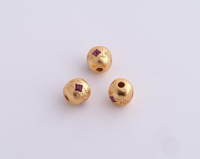 18K Gold Filled Round Spacer Beads,Gold Ball Beads, Tube Beads DIY Bracelet Necklace Earrings Jewelry Making,5.5x5.4mm