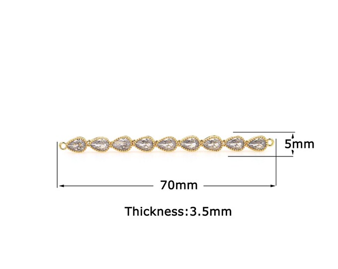 18K Gold Filled Long Connector,Gold Dainty Long Connector,Long Connector Bracelet Necklace for DIY Jewelry Making Supply