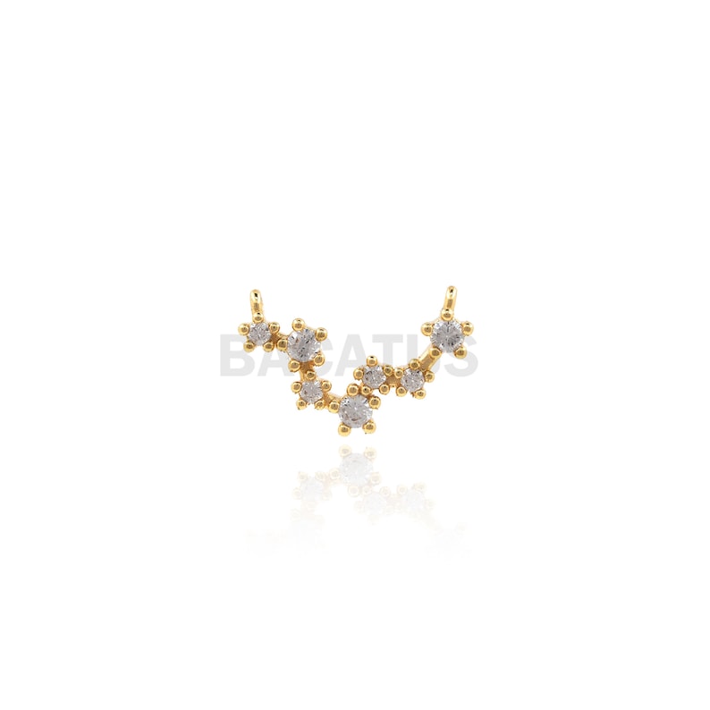 1PCS Twelve Constellation Connector Scorpio Charm Virgo Charm Suitable for Necklace Bracelet Connector 18K Cubic Zirconia Gold Filling image 10