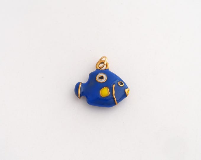 Stainless Steel Fish Pendant,Enamel Marine Life Charms,Fish Charms for DIY Jewelry Making Supply,15.8x14.8x4.5mm