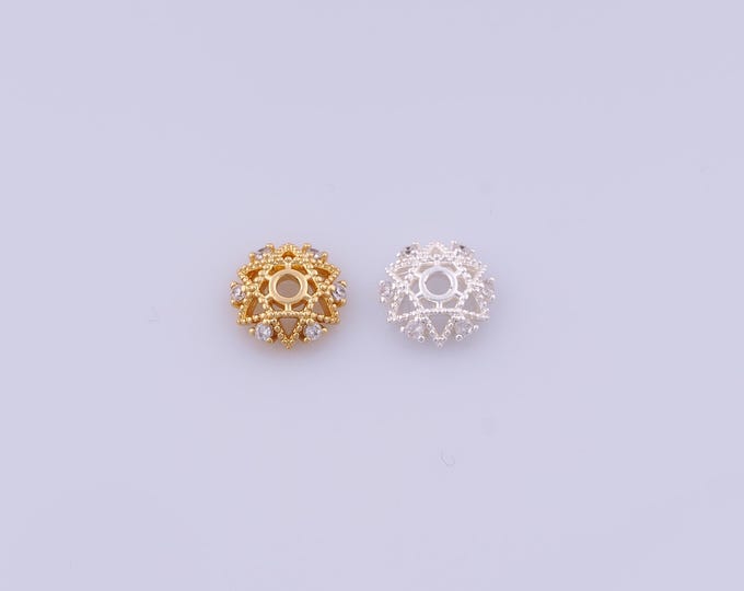 5 pcs 18K Gold Filled Flower Bead Caps,Flower Caps,Flower Bead Caps,Spacer Jewelry, DIY Jewelry Making,10x2.7mm