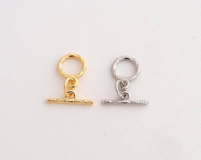 5 pcs OT Clasp,18K Gold Filled Round Toggle Clasp,OT Clasp,DIY Jewelry Supplies,O:0.8x1.5mm T：12.7x1.6mm