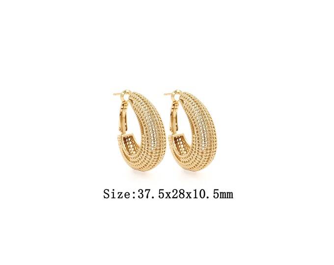 1 pair 18K Gold Filled Round Earrings,Gold Dainty Round Earrings,Simple Stud Earrings,Gift for Her