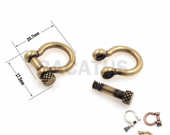 1PCS Retro style brass shackle, horseshoe U-shaped screw buckle, used for umbrella rope making accessories